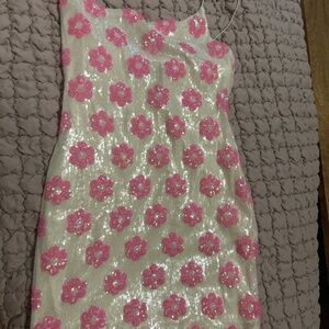 B Darlin Floral Bodycon Strapless mini dress prom dress